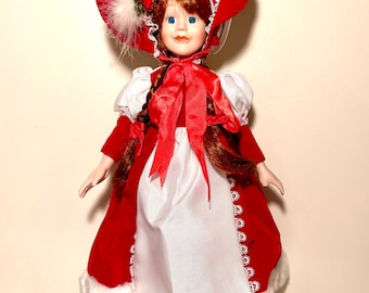 Christmas 16 Inch Porcelain Doll-vintage - Etsy