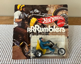 1970s Hot Wheels Mattel Rrrumblers Red Torque Chop W/ Rider