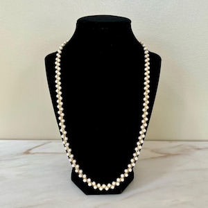 Vintage 1980’s Gold Tone Double Faux Pearl Necklace