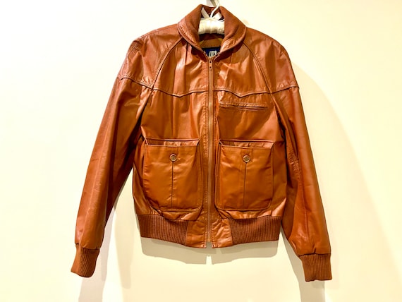 Vintage OUI International Leather Coat Size 40-Gr… - image 1