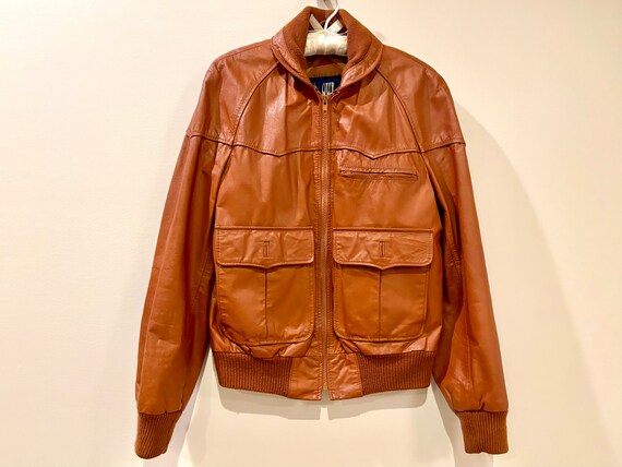 Vintage OUI International Leather Coat Size 40-Gr… - image 3