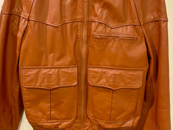 Vintage OUI International Leather Coat Size 40-Gr… - image 4