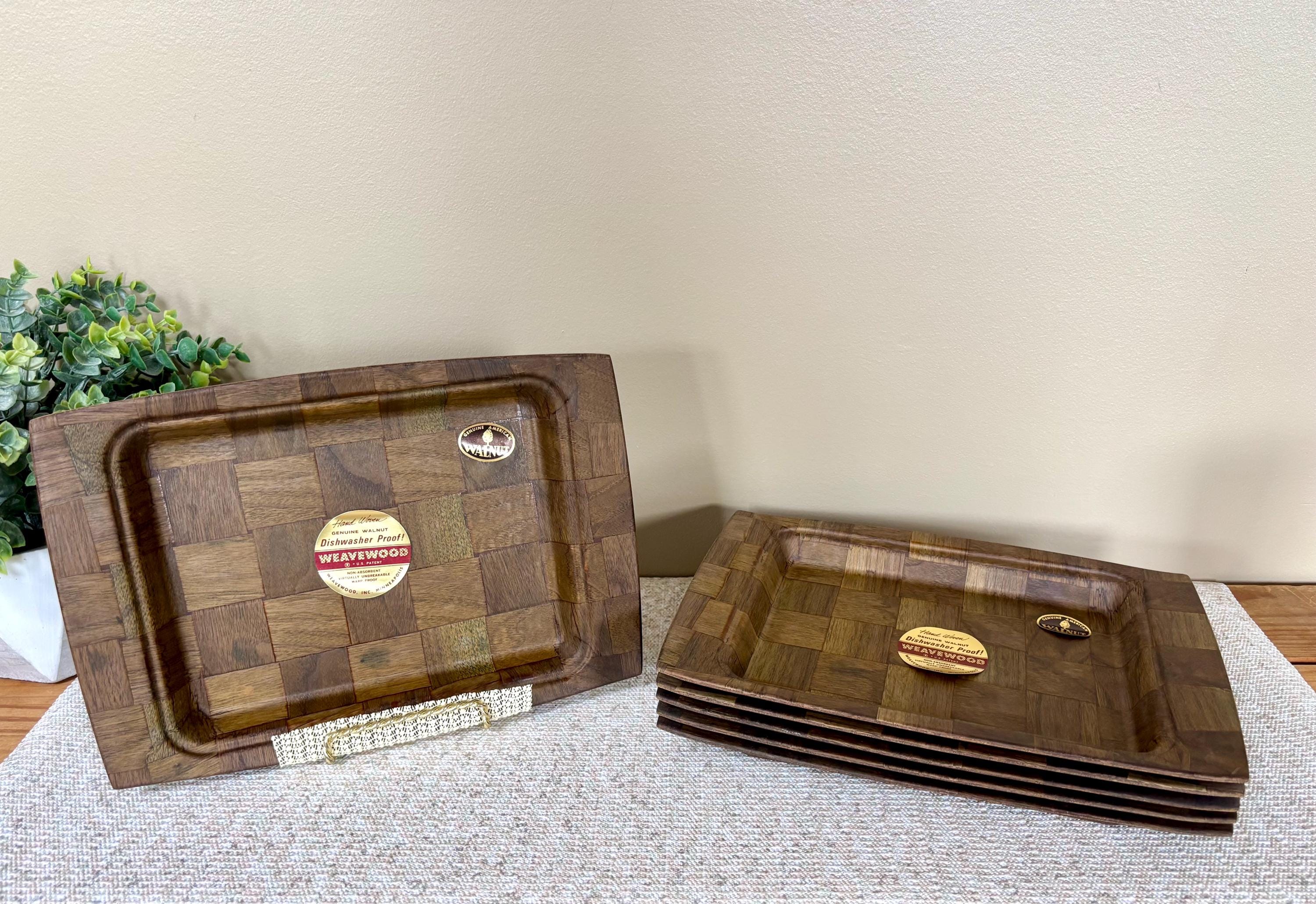 Weavewood Inc. Minneapolis Vintage MCM Walnut Serving Trays Set of