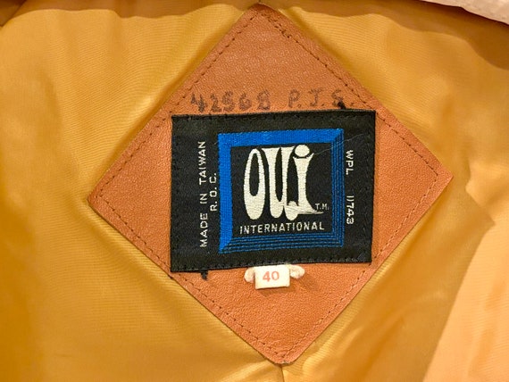 Vintage OUI International Leather Coat Size 40-Gr… - image 7