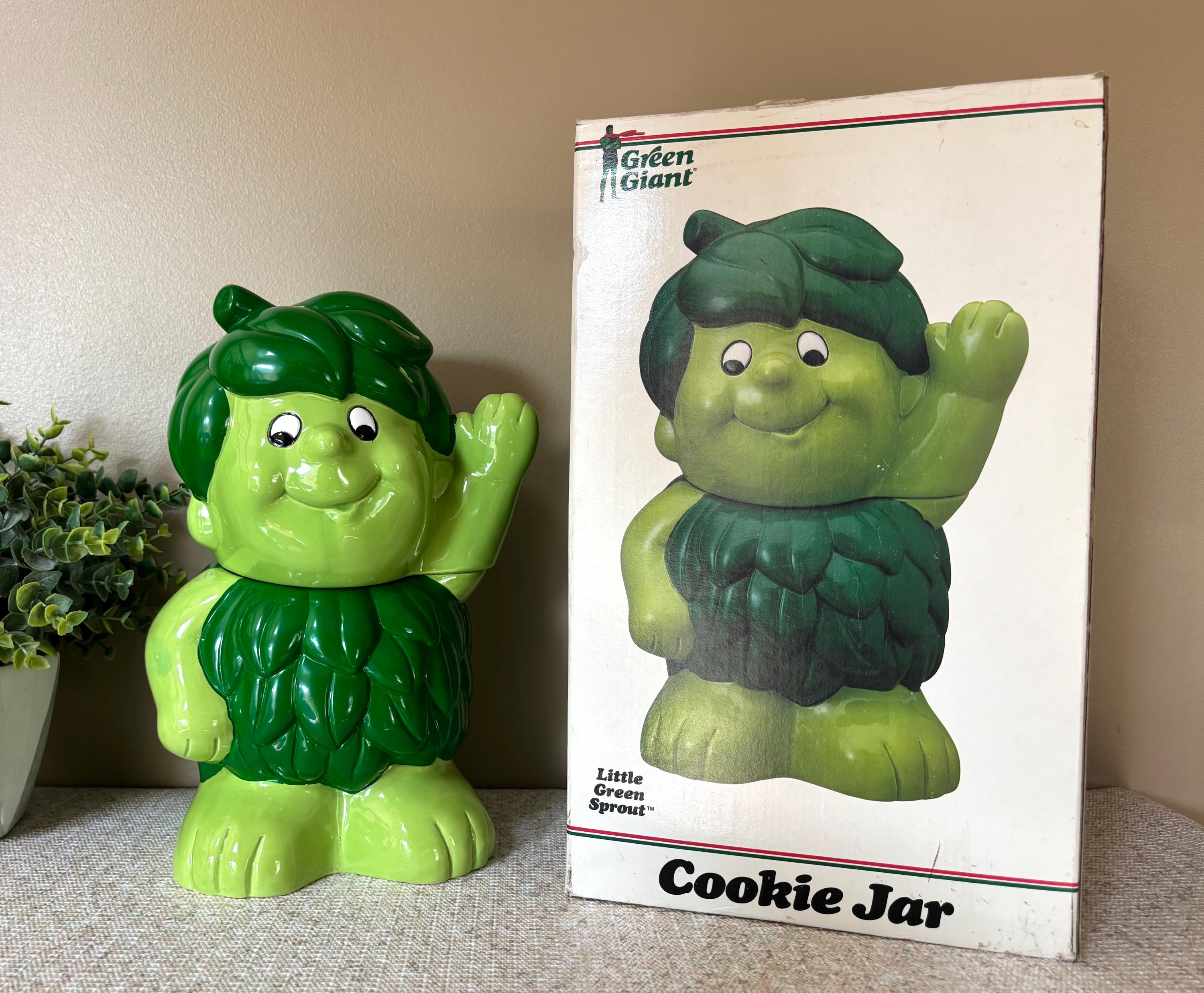  オリーブグリーン 置物 1988 Vintage Pillsbury Green Giant Little Green Sprout Cookie Jar