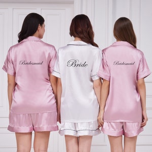 Bridesmaid Gift | Bridesmaid Pajamas Set | Pajama Shorts | Bridesmaid PJs | Silk Pajamas | Bridesmaid Proposal | Wedding Gifts