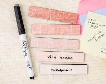 5 Magnets for Office, Dry Erase Board Labels, Office or Cubicle Decor, Kanban Planner Tags for Whiteboard, Office Accessory, 3.5"x3/4"
