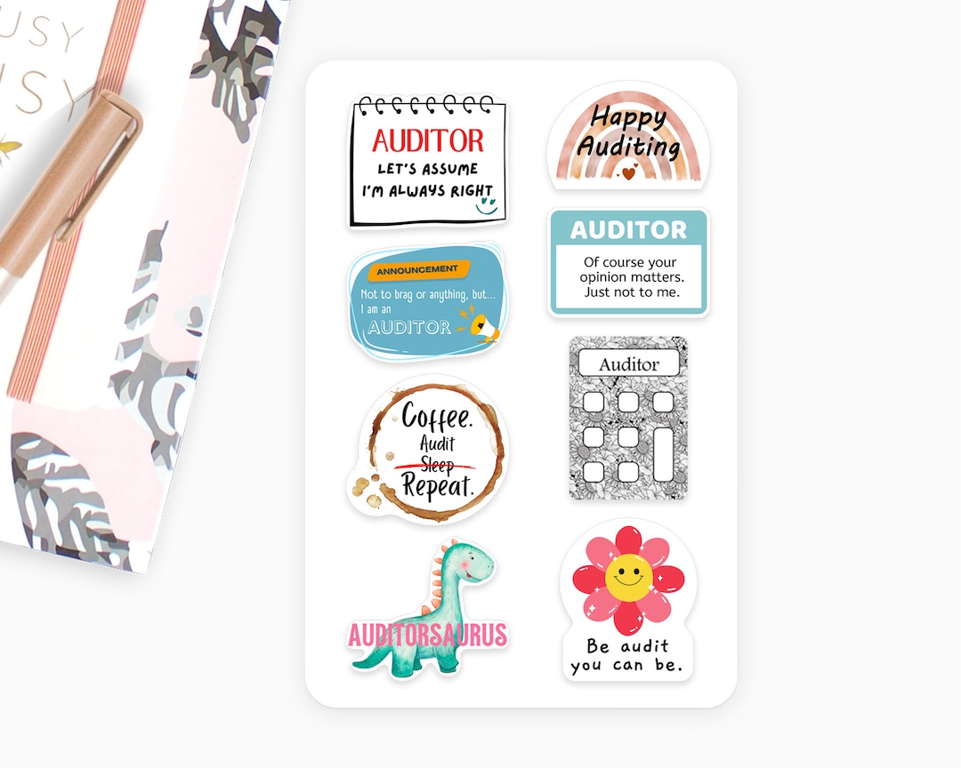 Sticker Sheet for Auditor, Funny Quote, Matte Vinyl Paper, Gift Idea ...