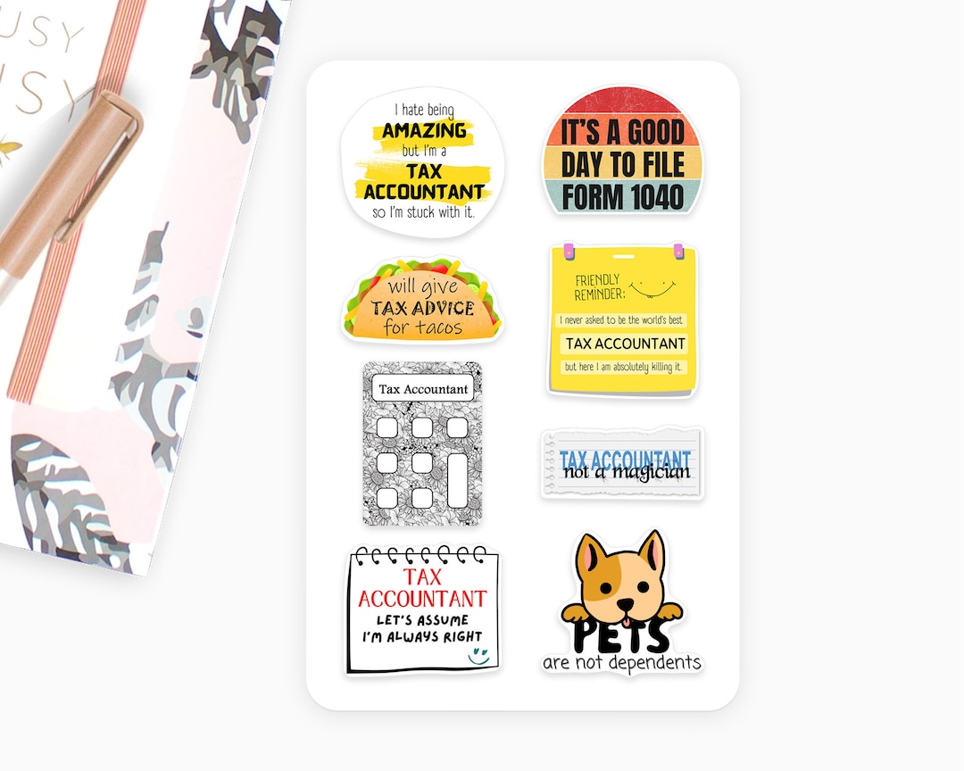 Sticker Sheet for Tax Accountant, Funny Quote, Matte Vinyl Paper, Gift ...