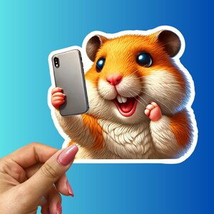Hamster Selfie Sticker: Adorable Animal Lover Gift