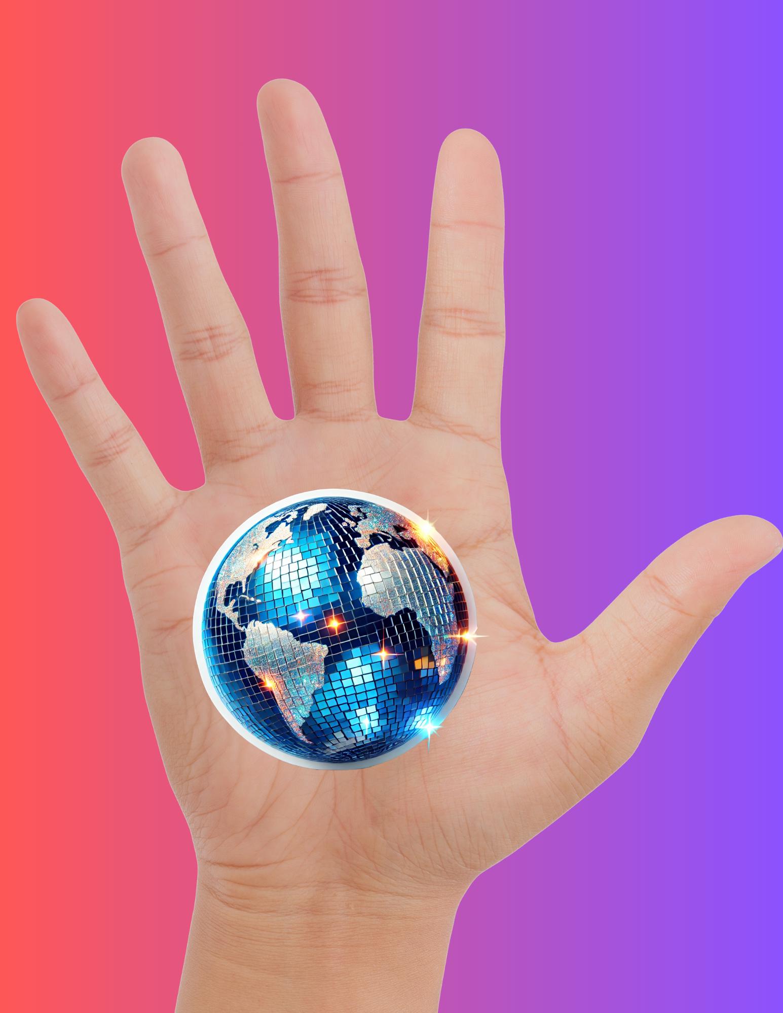Disco Ball Earth Sticker: Sparkling Planet Decal - Etsy