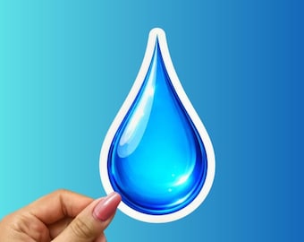 Blue Water Drop Die-Cut Sticker | Clean Water Conservation Hydration Nature Decal