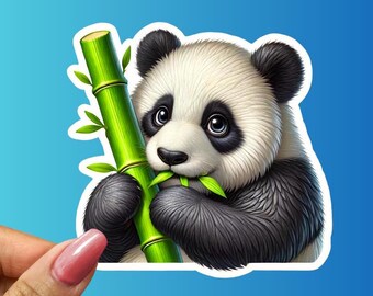 Cute Panda Bear Sticker | Water Bottle, Laptop Decal