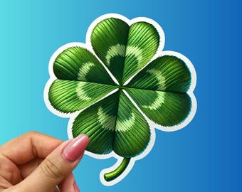 Waterproof Four Leaf Clover Character Vinyl Stickers - Perfect for