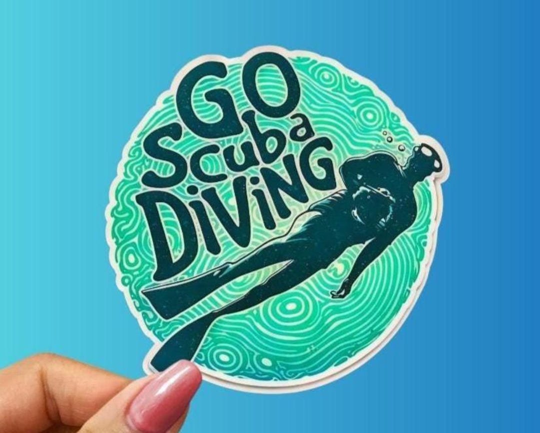 Go Scuba Diving Sticker, Scuba Diver Decal - Etsy
