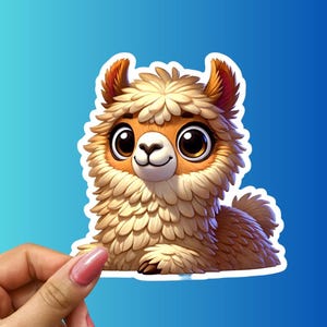 Free Shipping! Cute Alpaca Sticker - Adorable Llama Decal for Water Bottles Laptops Animal Lover Gift Fluffy Farm Animal Art Sticker