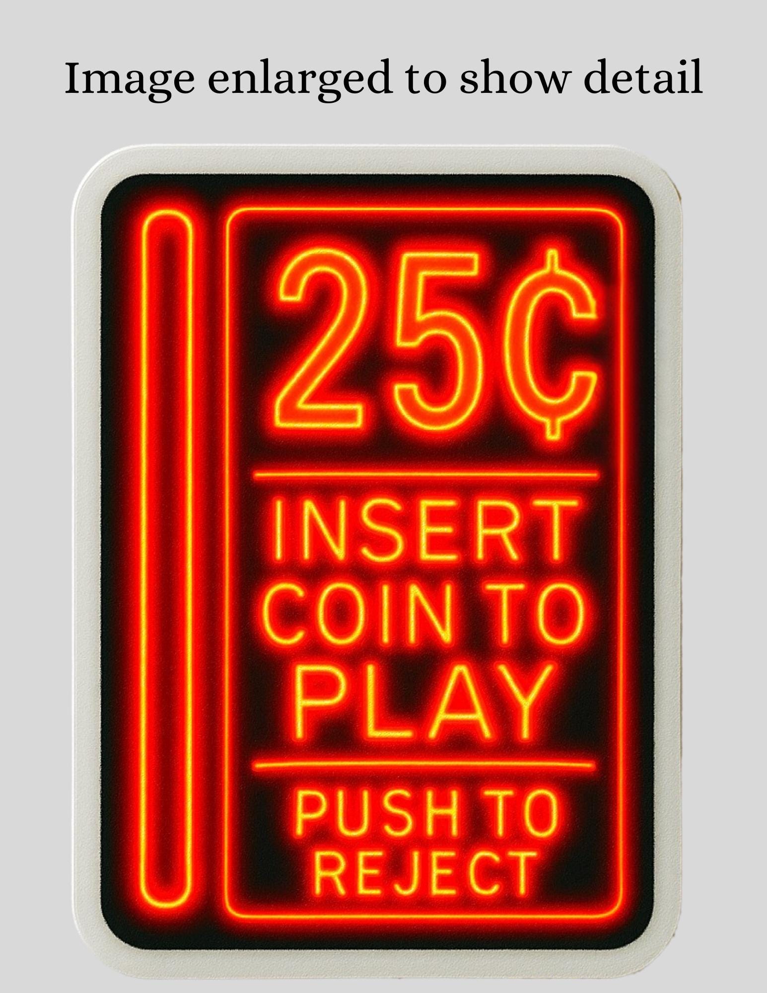 Retro Arcade Sticker Insert Coin to Play Neon Vinyl Decal Vintage Gamer ...