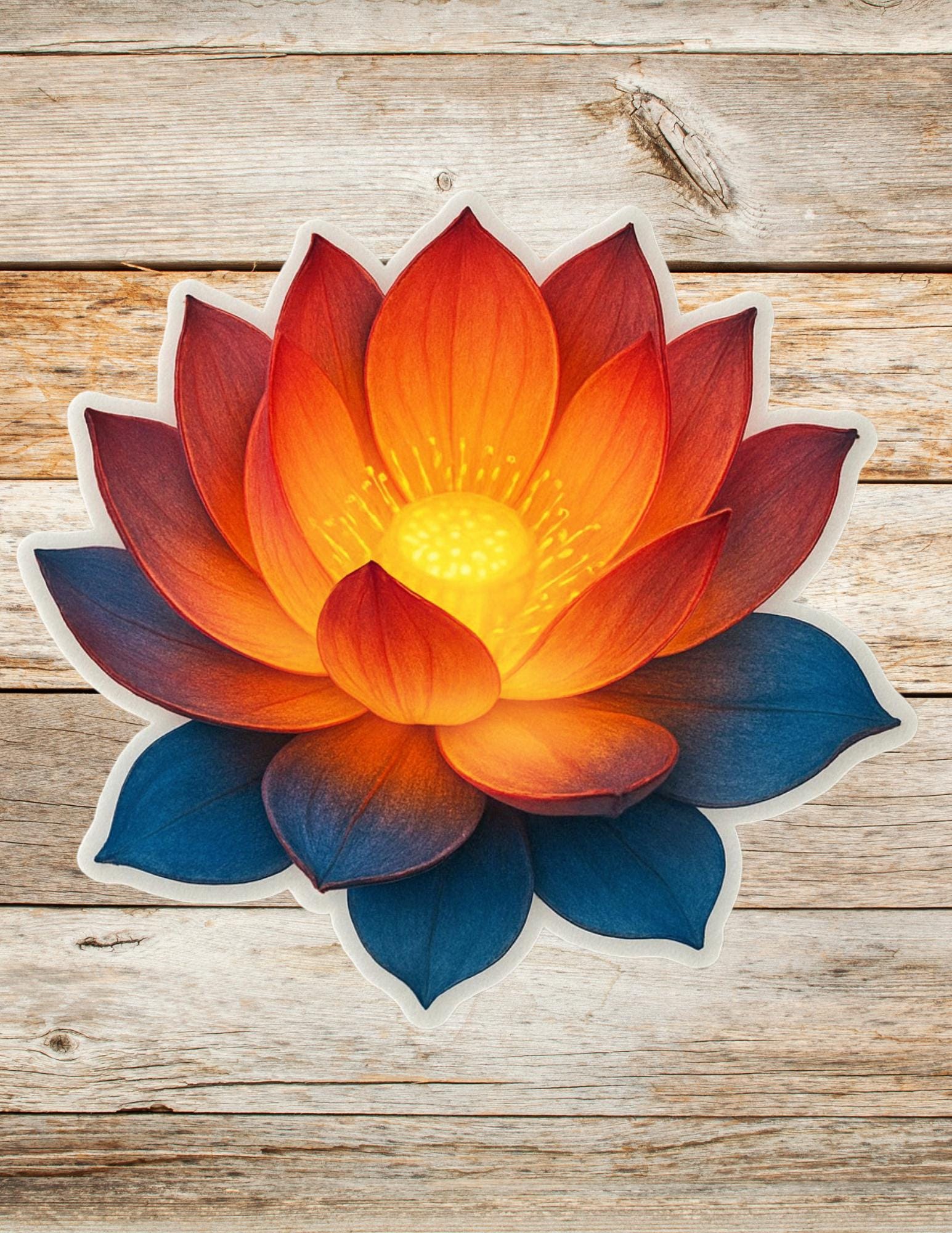 Lotous Sticker Lotus Flower Sticker: Radiant Vinyl Decal, Yoga, Meditation - Etsy