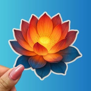 Radiant Lotus Flower Sticker Spiritual Yoga Decal Enlightenment Symbol Vinyl Meditation Gift Zen Boho Aesthetic Floral Art for Laptop