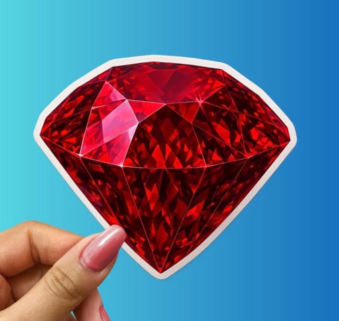 Ruby Gem Sticker: Realistic Red Crystal Vinyl Decal - Etsy
