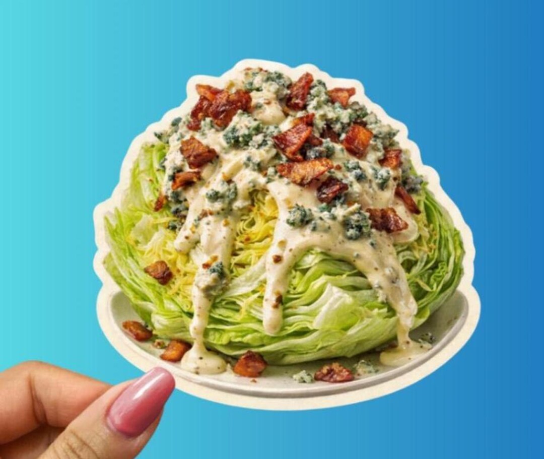 Salad Rau Sticker Wedge Salad Sticker, Foodie Vinyl Decal, Blue Cheese Bacon Salad ...