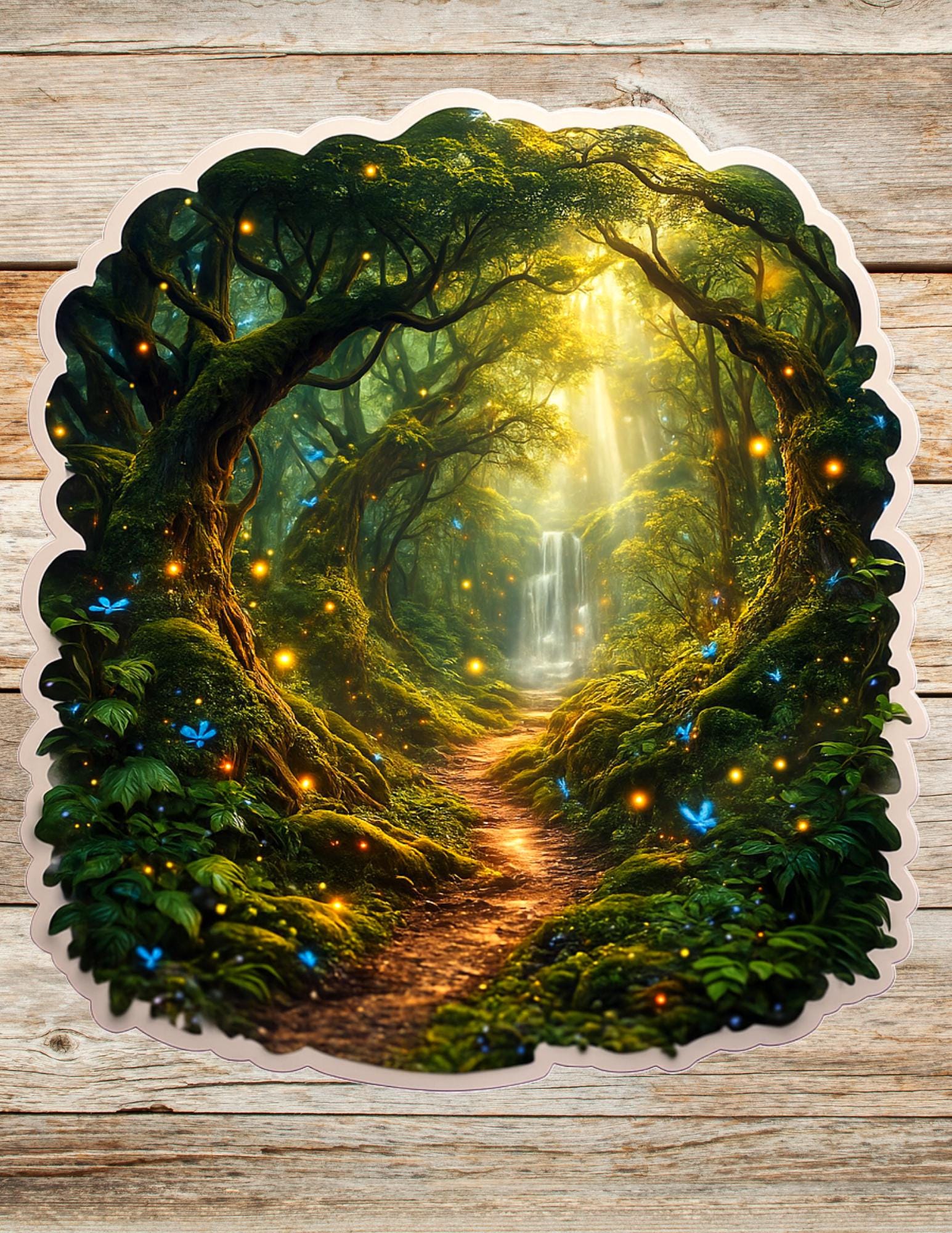 Enchanted Forest Path Sticker – Magical Woodland Fantasy Art - Etsy
