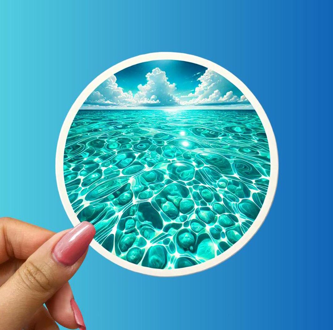 Ocean Water Sticker: Tropical Beach Scene, Laptop Decal - Etsy