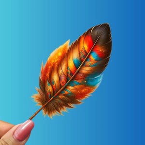 Boho Feather Sticker: Tribal Pattern Vinyl Decal