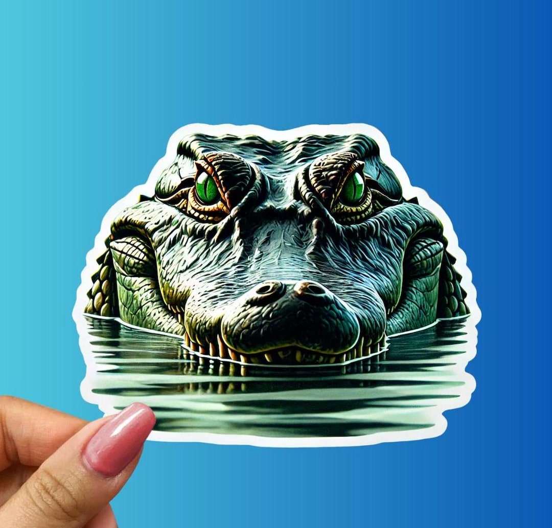 Realistic Alligator Sticker: Glossy Vinyl Crocodile Decal - Etsy