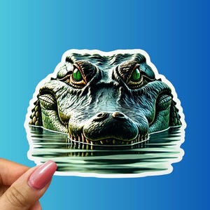 Realistic Alligator Sticker: Glossy Vinyl Crocodile Decal