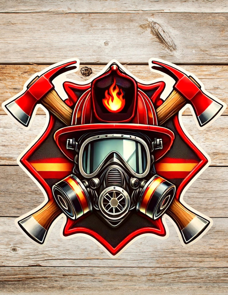 Firefighter Helmet Vinyl Sticker: Fire Dept. Decal for Laptop or Gear ...