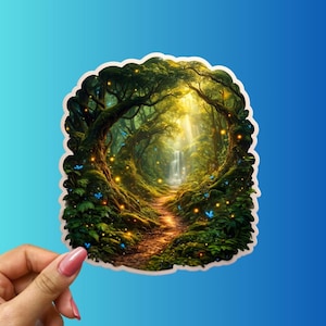 Enchanted Forest Path Sticker – Magical Woodland Fantasy Art