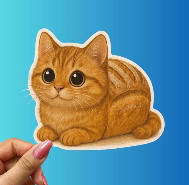 Sourdough Loaf Cat Sticker – Artisan Bread Kitty Pun Art Decal - Etsy