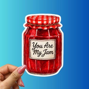 You Are My Jam Sticker Cute Punny Jam Jar Vinyl Decal for Laptop Water Bottle Valentine Gift for Her Cottagecore Aesthetic Foodie Sticker