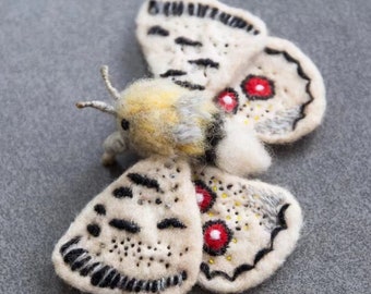 Colorful moth brooch pin felt butterfly brooch cute gift wildlife pin felt insect brooch moth butterfly.