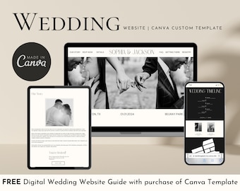 Wedding Website | FREE Canva Guide | Custom Canva Temple | Newspaper Theme