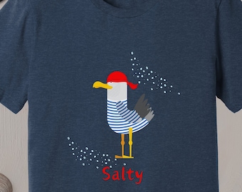 Salty Pirate Seagull Graphic T-Shirt, Unisex Cotton Tee