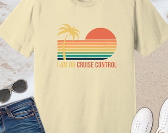 Cruise Control Graphic T-Shirt, Sunset Palm Tree, Vacation Shirt