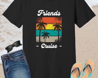 Friends Cruise T-Shirt, Sunset Graphic Unisex Tee