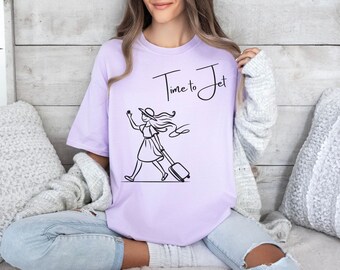 Camiseta Time to Jet, camiseta de viaje teñida en prenda