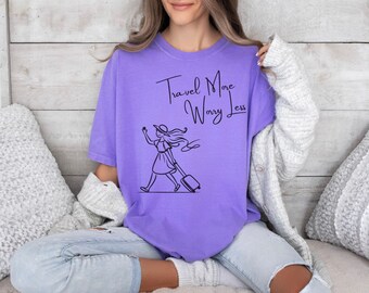Travel More Worry Less T-Shirt, Garment-Dyed Comfort Colors Tee