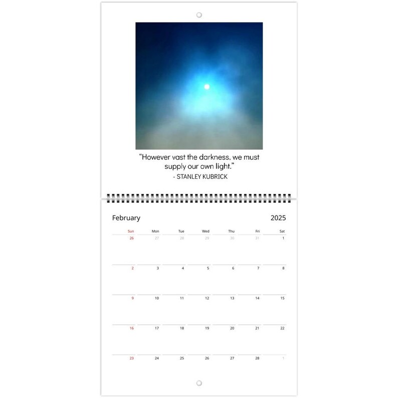 Writing. With. Light. Inspirational Quotes Wall 2025 Calendar Series I Light And Landscape Calendar 2025
