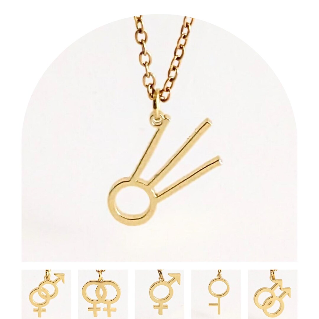 Gender-fluid Necklace, Genderfluid Necklace, Gf, Astrological Female ...