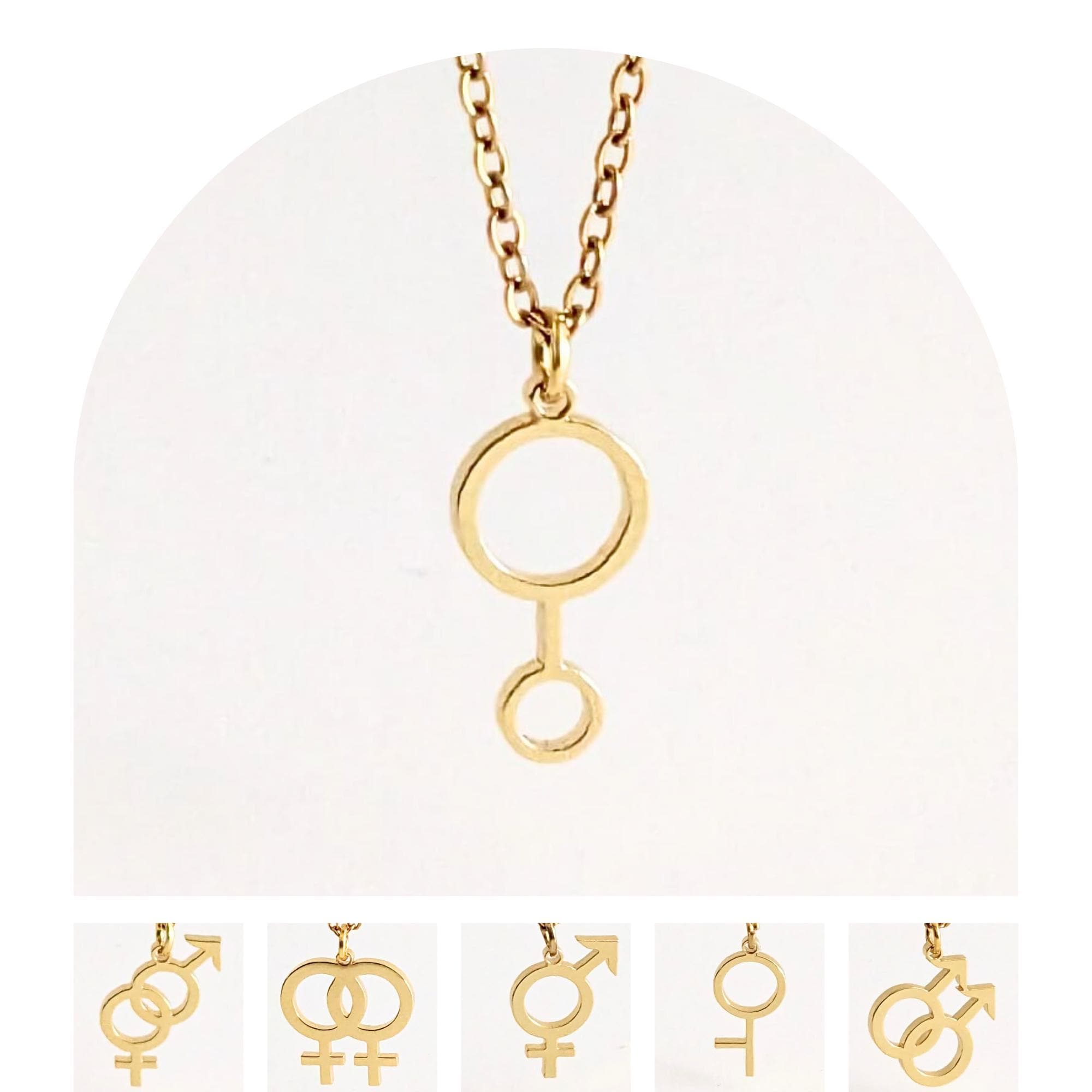 Gender-Fluid Necklace, Genderfluid Necklace, Gf Necklace, Genderfluid Symbol Necklace, Pride Necklace, Lgbtq+ Necklace, Third Gender, Lgbt