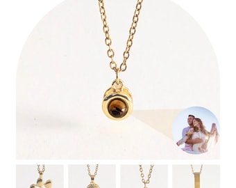 Photo Projection Necklace With Picture Inside, Memorial Jewelry, Personalized Gift