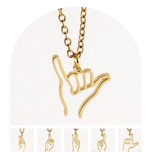 Collar ASL, collar con letras ASL, collar con nombre personalizado en lenguaje de señas, collar con nombre, collar en lenguaje de señas, regalo para ella