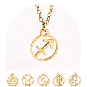 Collar del zodiaco, collar de Sagitario, collar de noviembre, collar de diciembre, collar de Sagitario de oro, collar de signo zodiacal, Sagitario