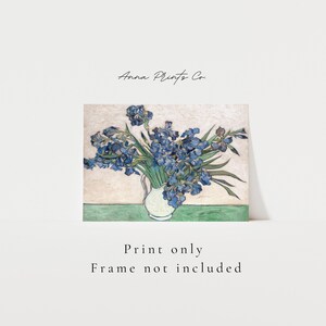 MAILED Giclée Print | Vincent Van Gogh Irises Painting | Vintage Impressionist Artwork | Antique Flower Wall Art | Cottage Farmhouse Decor image 2