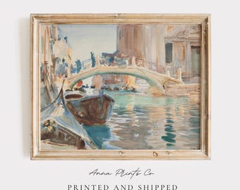 MAILED Giclée Print | Venice Italy Canal Painting | John Singer Sargent Artwork | Colorful Watercolor | Vintage Cityscape Fine Art Decor