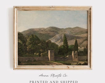 MAILED Giclée Print | Rustic Italian Landscape Painting | Vintage European Wall Decor | 19th Century Fine Artwork | Antique Aesthetic Print